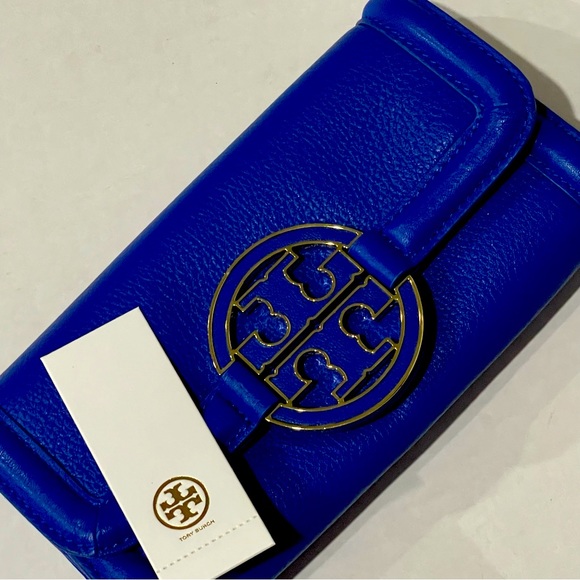 Tory Burch Handbags - Tory Burch Blue Wallet Amanda Envelope